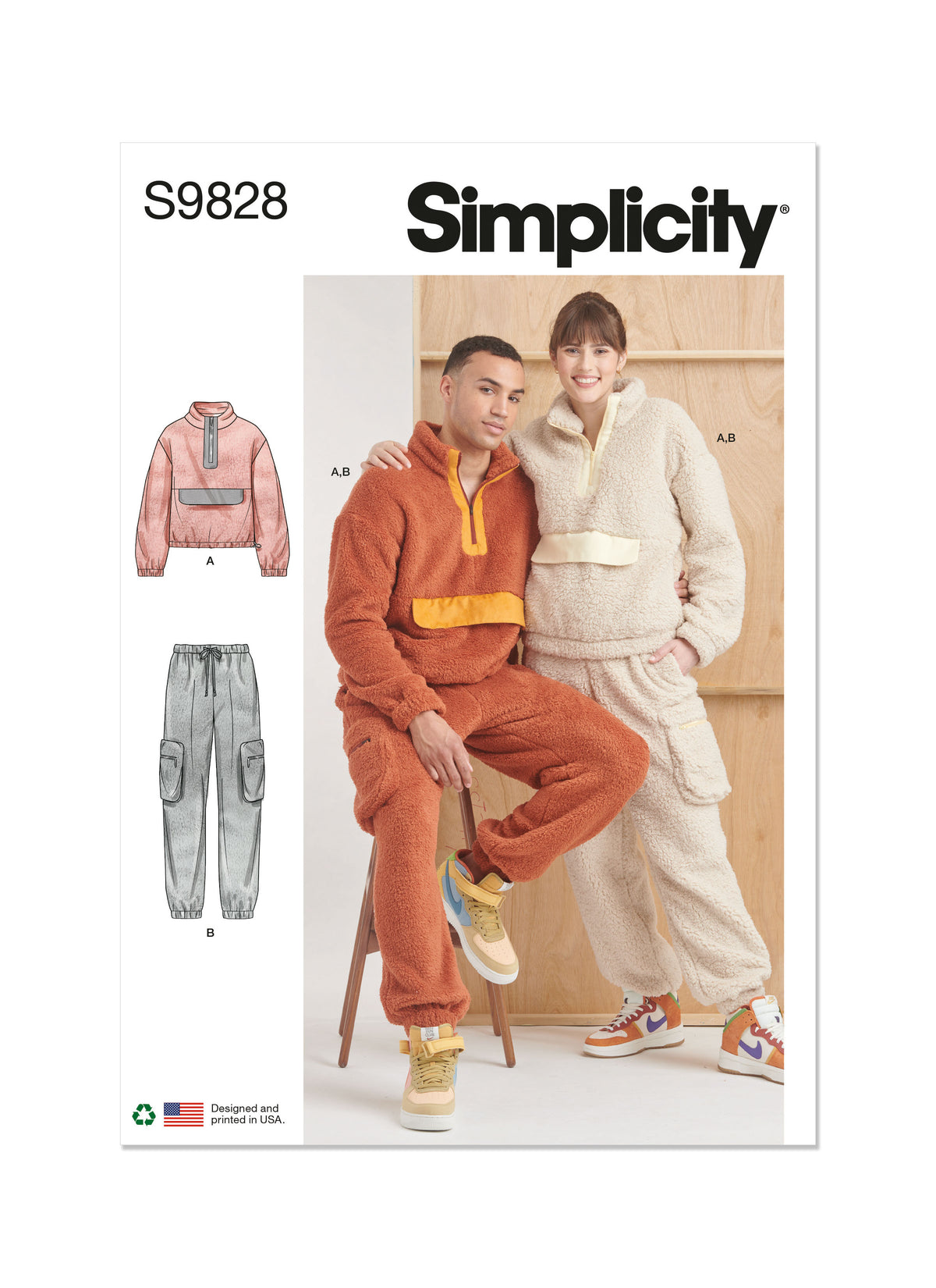Simplicity S9828 unisex casual wear sewing pattern envelope
