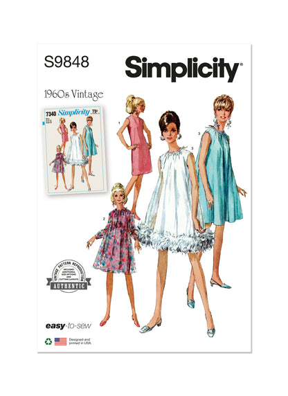 Simplicity S9848 vintage 1960s dress sewing pattern envelope