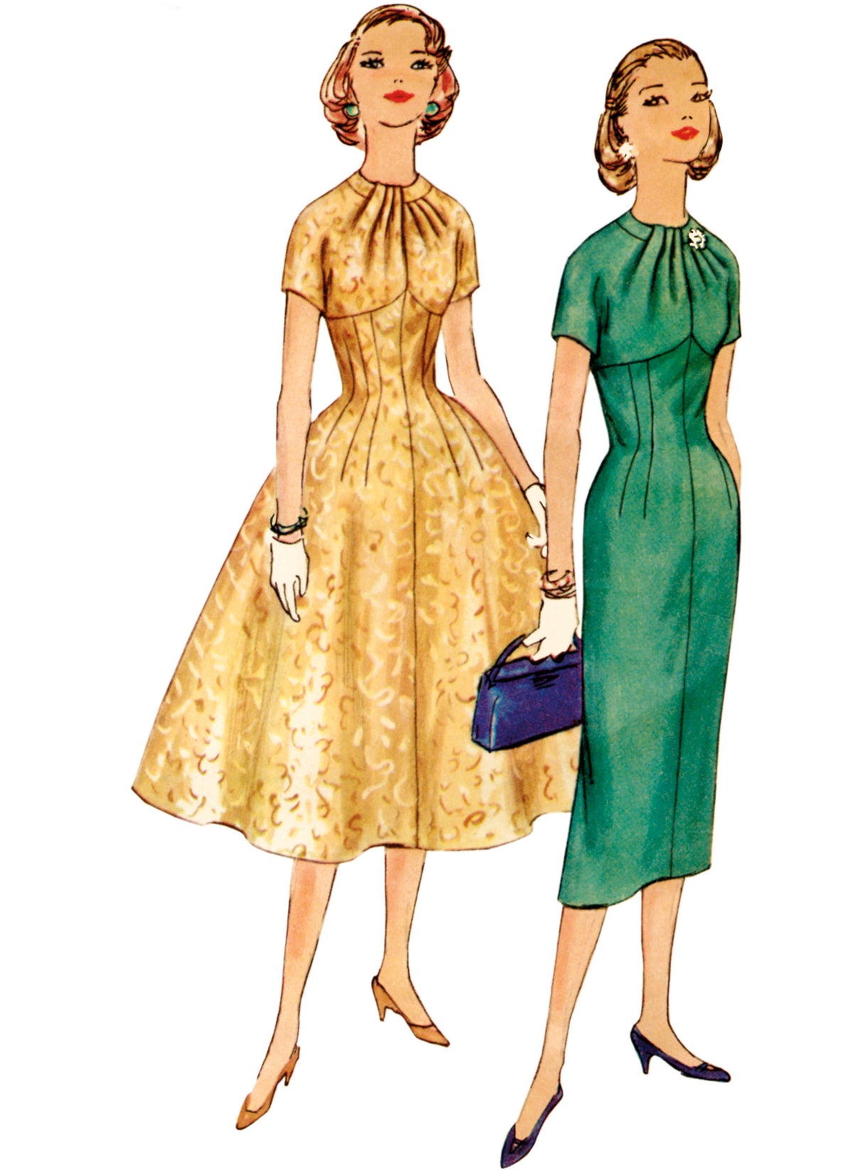 Simplicity S9849 vintage 1950s dress sewing pattern envelope