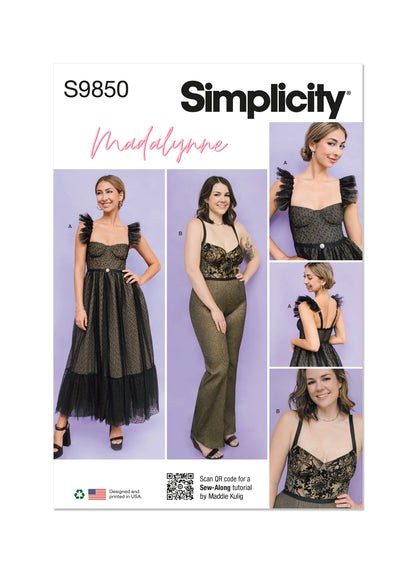 Simplicity S9850 dress sewing pattern envelope