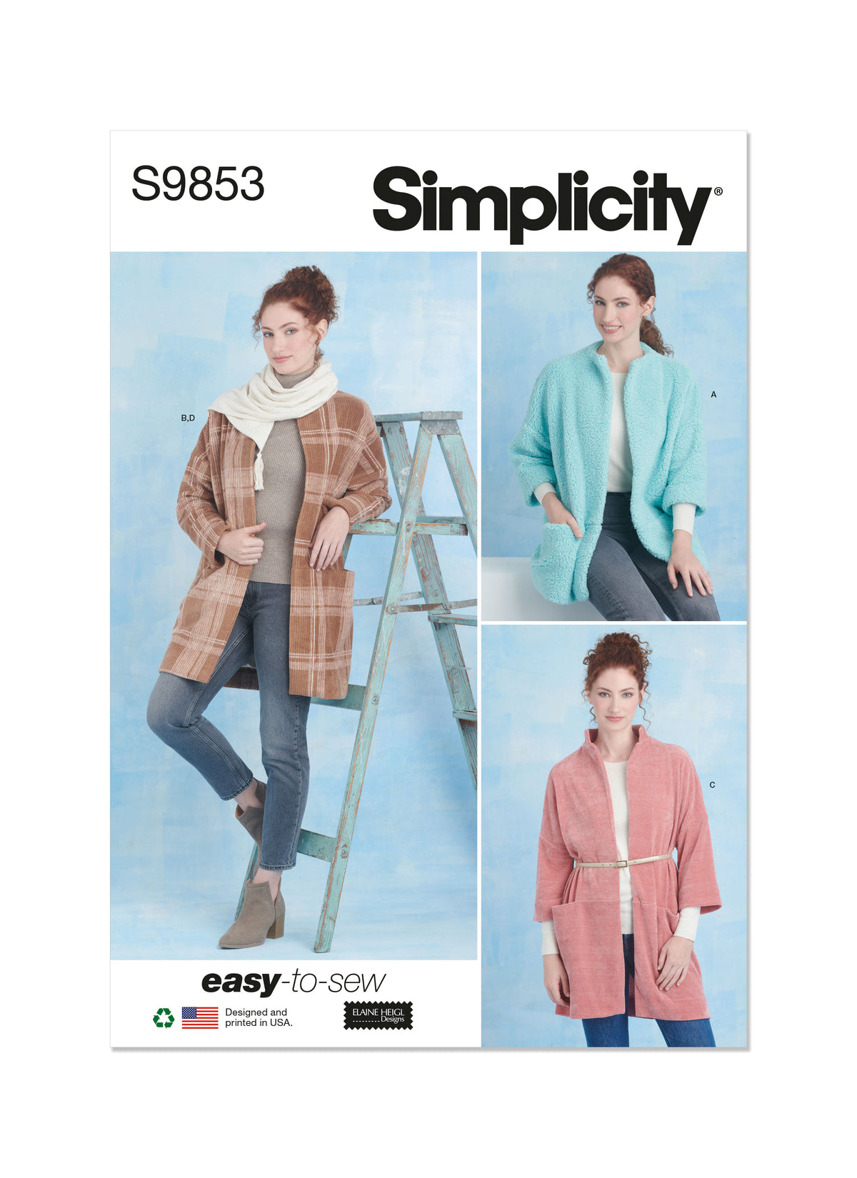 Simplicity S9853 jacket sewing pattern envelope