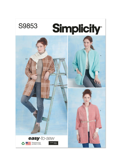 Simplicity S9853 jacket sewing pattern envelope