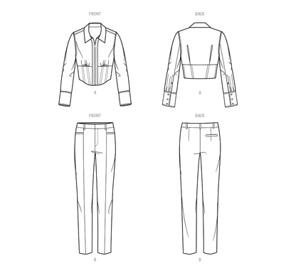 Simplicity S9855 corseted shirt sewing pattern envelope