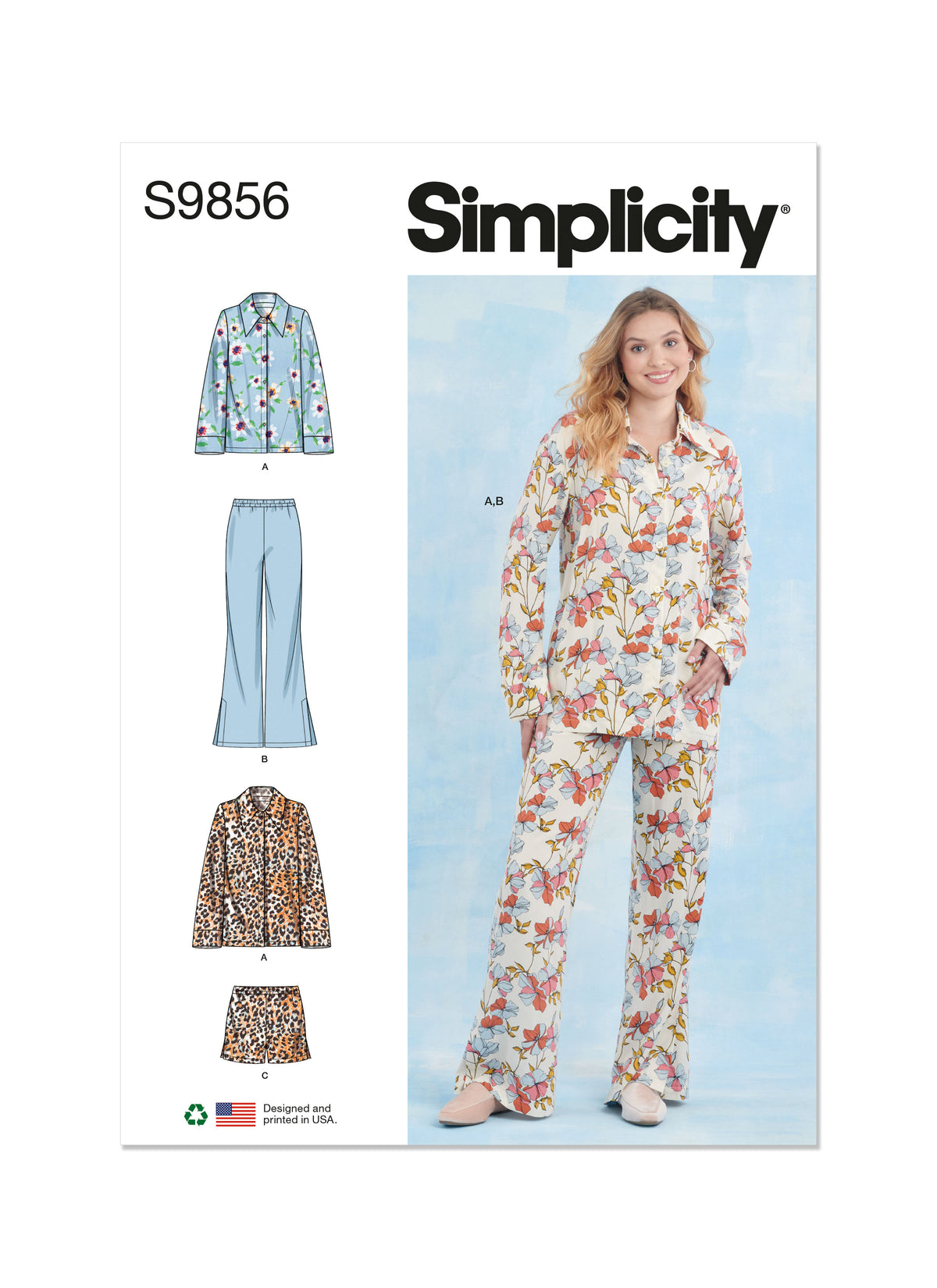 Simplicity S9856 sleepwear sewing pattern envelope