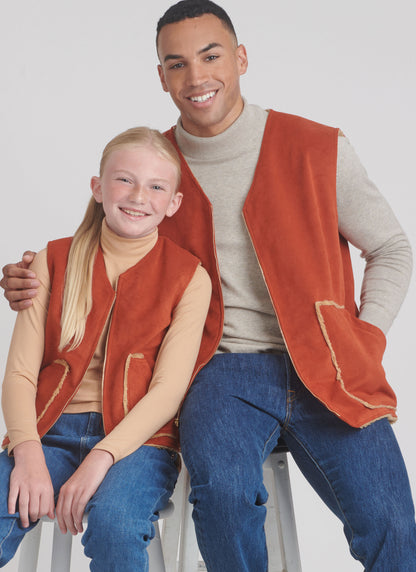 Simplicity S9860 sewing pattern envelope showing unisex waistcoats
