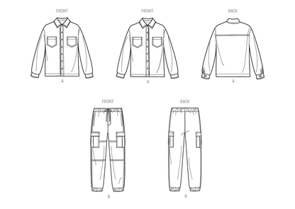 Simplicity S9864 sewing pattern envelope showing children's shirt