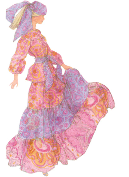 Simplicity S9869 sewing pattern envelope showing fashion doll clothes