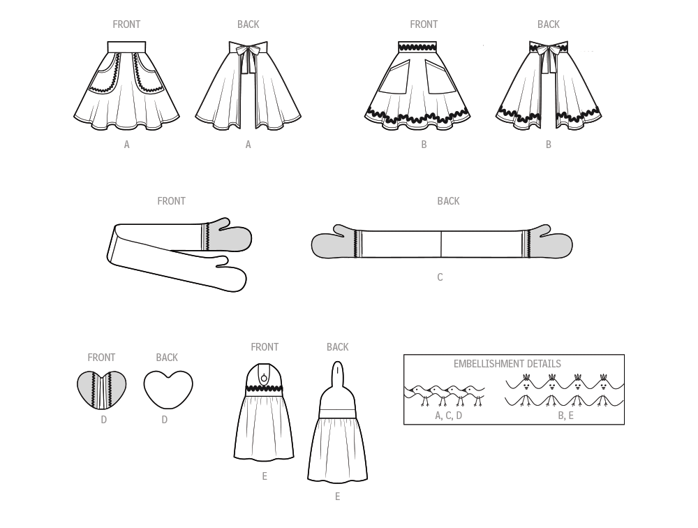 Simplicity S9873 sewing pattern envelope showing aprons