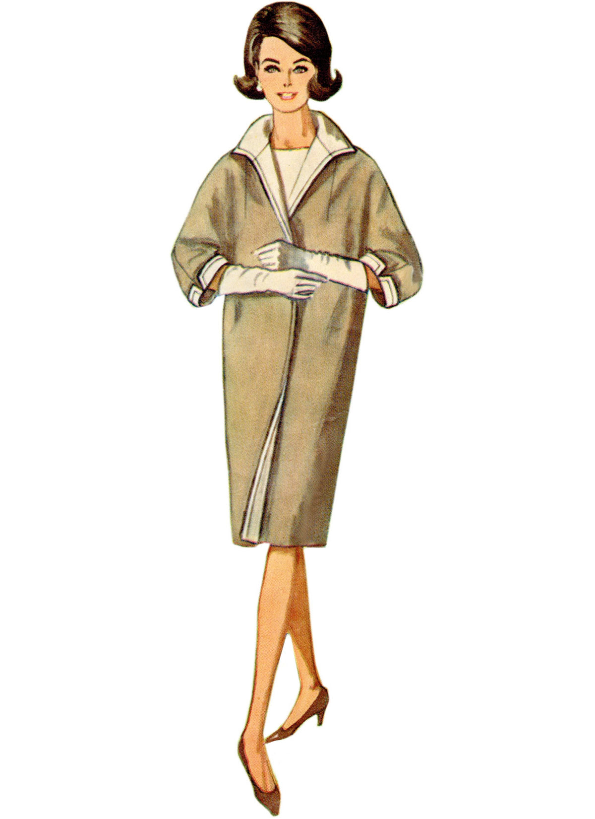 Simplicity S9883 sewing pattern envelope showing vintage reversible coat