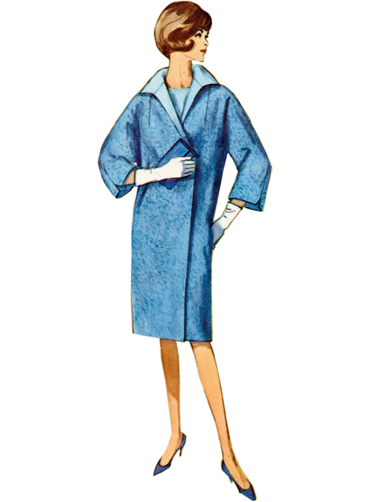 Simplicity S9883 sewing pattern envelope showing vintage reversible coat