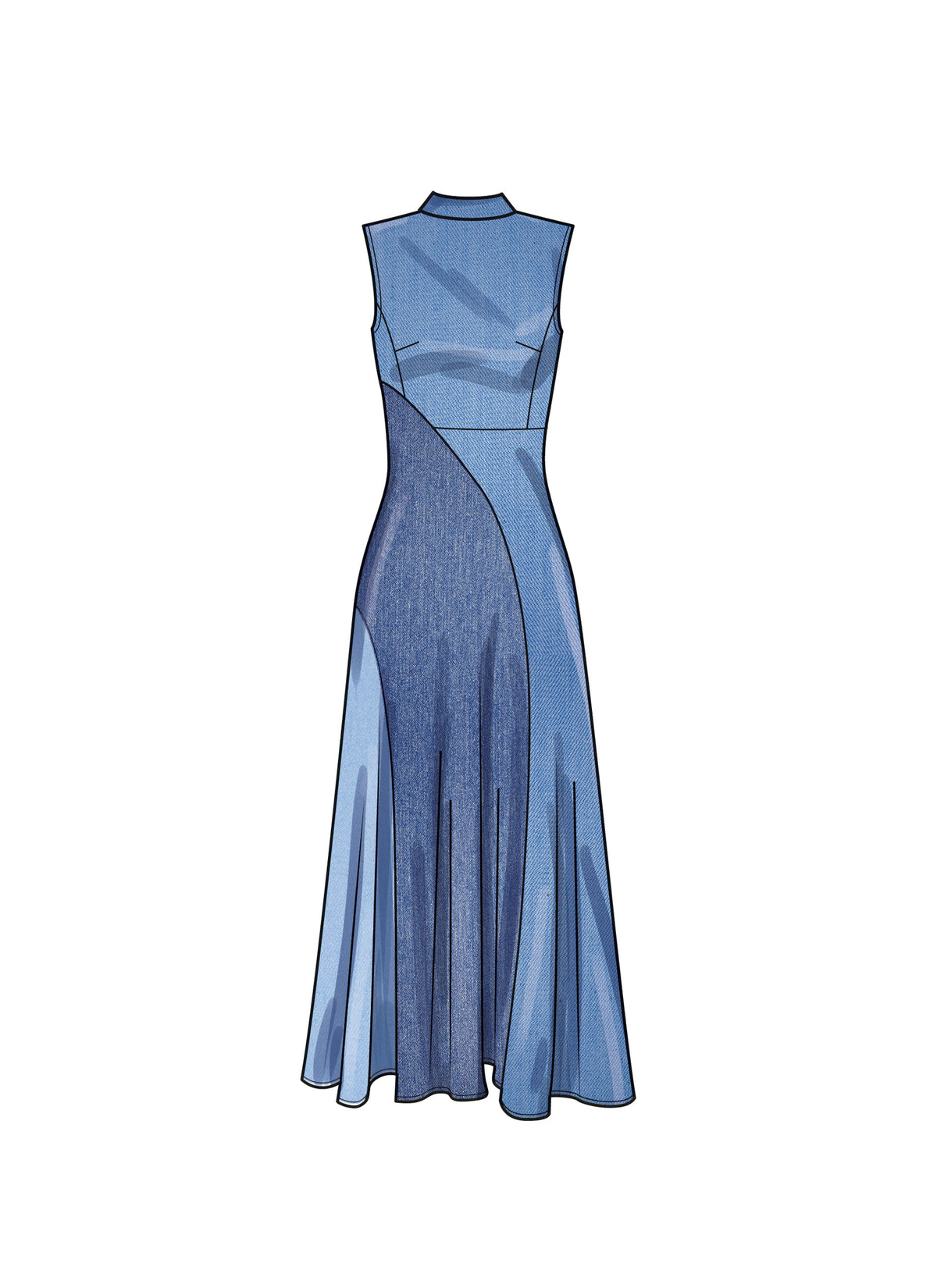 Simplicity S9886 sewing pattern envelope showing women's dress