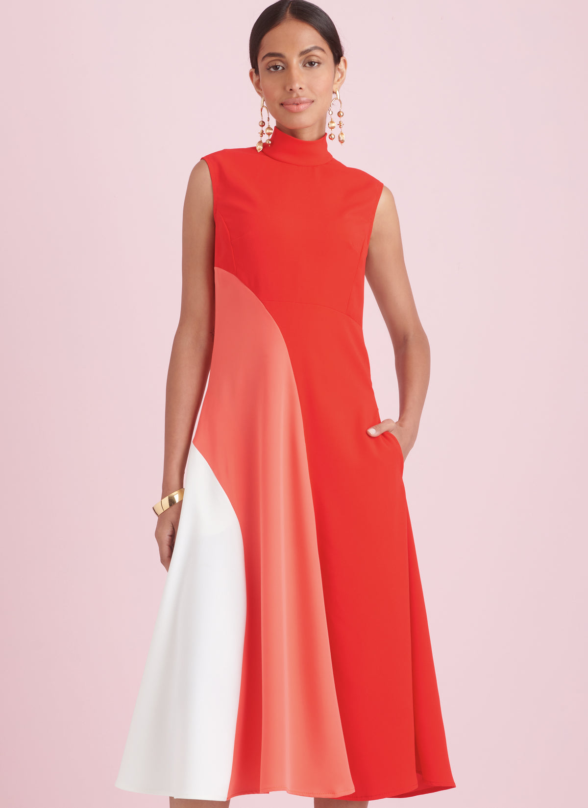 Simplicity S9886 sewing pattern envelope showing women's dress