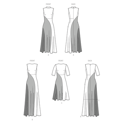Simplicity S9886 sewing pattern envelope showing women's dress