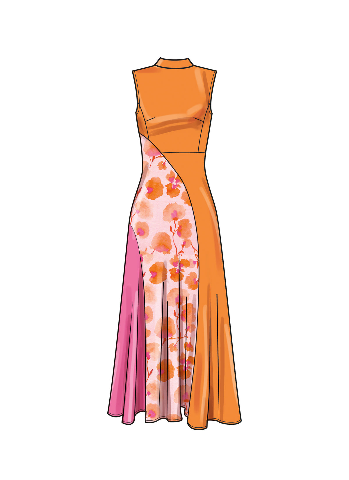 Simplicity S9887 sewing pattern envelope showing plus size dress