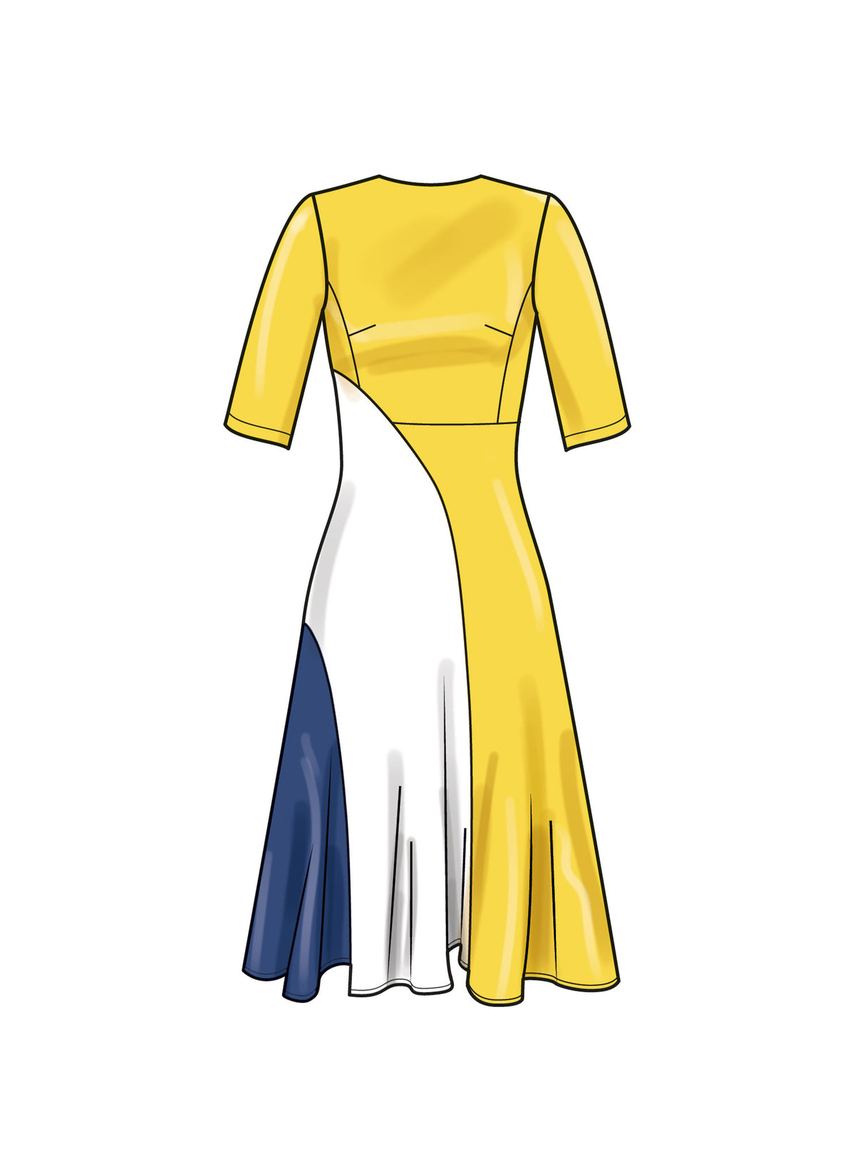 Simplicity S9887 sewing pattern envelope showing plus size dress