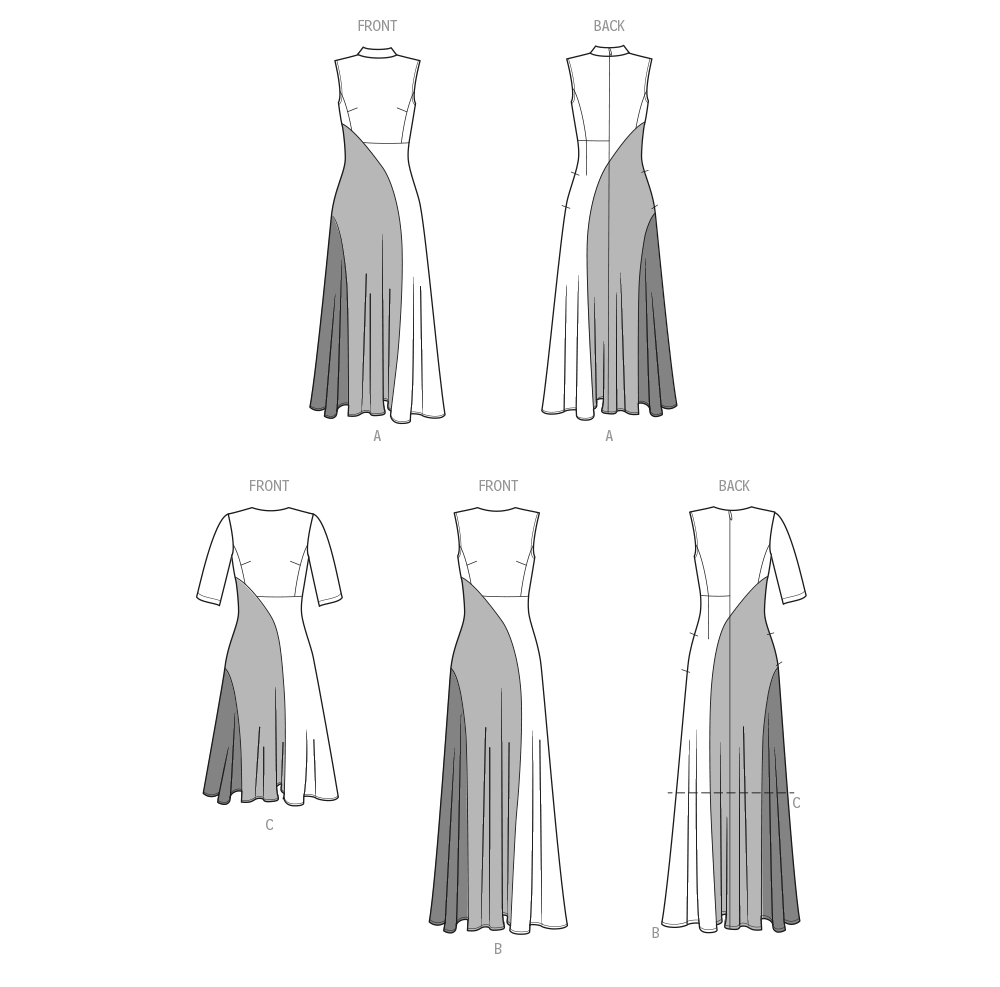 Simplicity S9887 sewing pattern envelope showing plus size dress