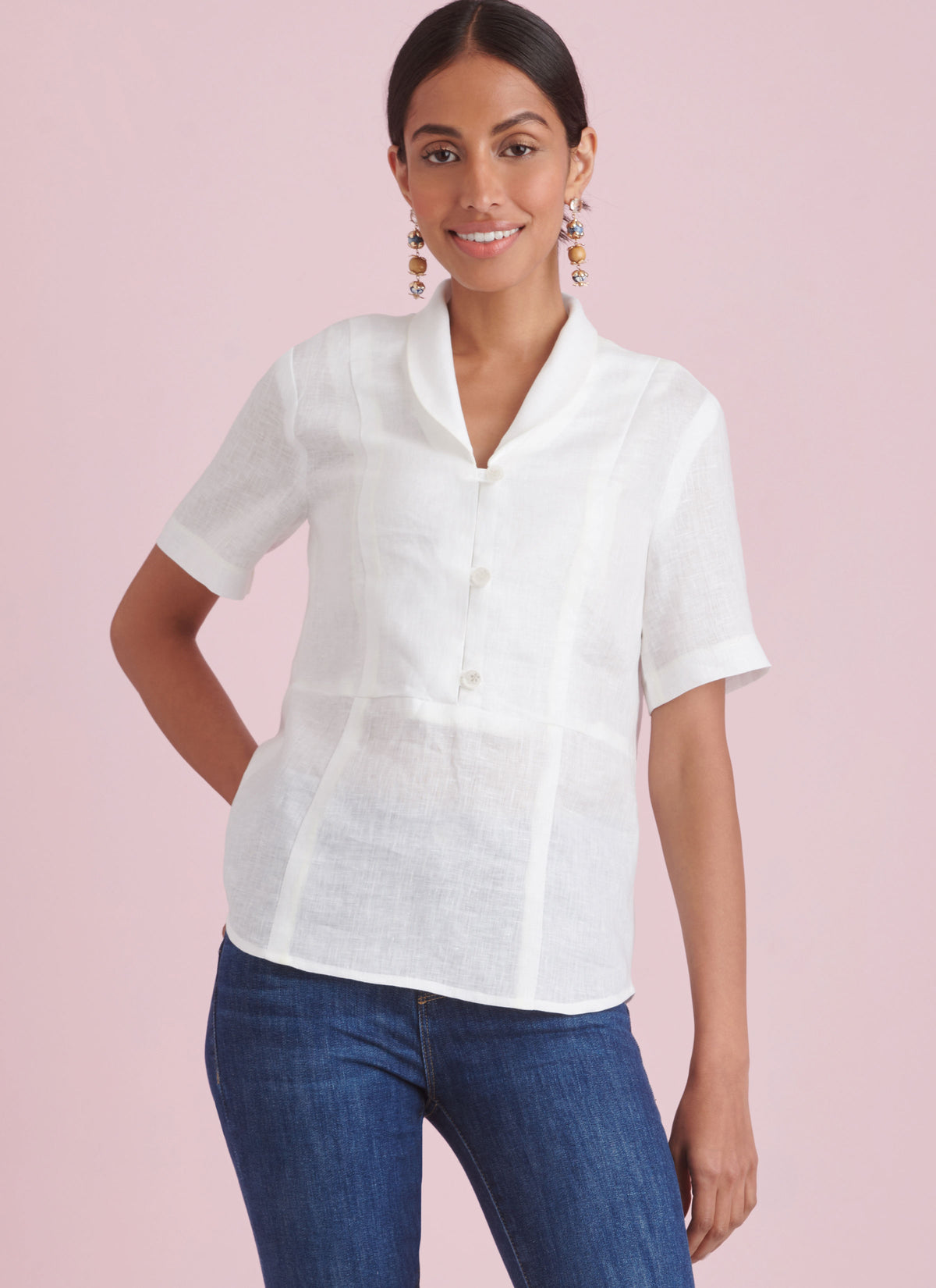 Simplicity S9889 sewing pattern envelope showing women's top