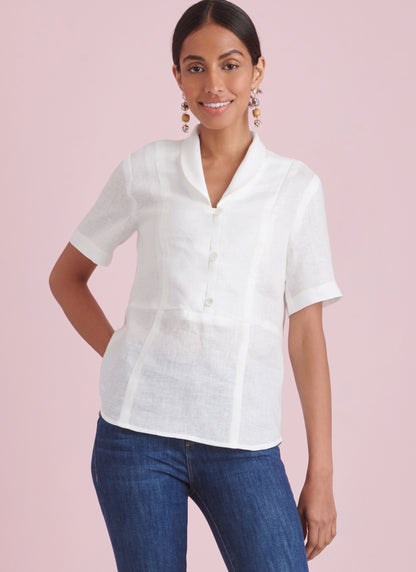 Simplicity S9889 sewing pattern envelope showing women's top