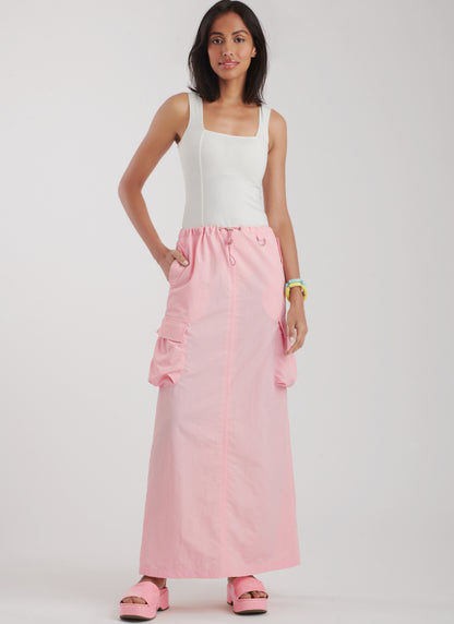 Simplicity S9891 sewing pattern envelope showing women's skirt and trousers