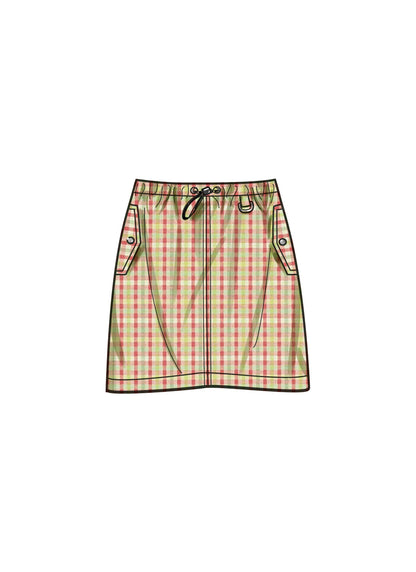 Simplicity S9891 sewing pattern envelope showing women's skirt and trousers