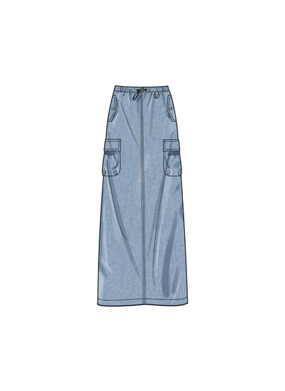 Simplicity S9891 sewing pattern envelope showing women's skirt and trousers