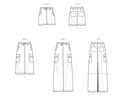 Simplicity S9891 sewing pattern envelope showing women's skirt and trousers
