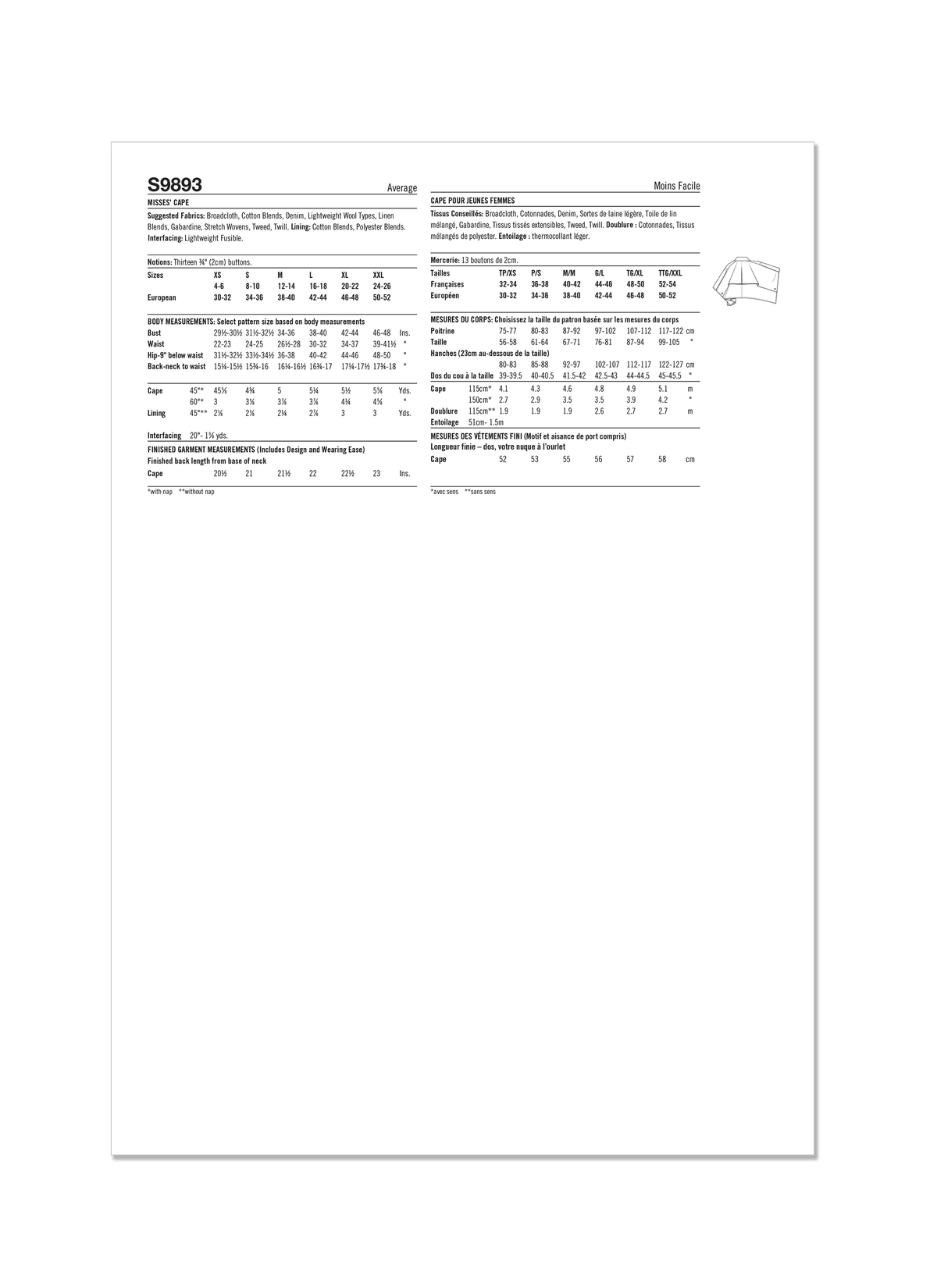 Simplicity sewing pattern S9893 envelope showing misses' jacket designs