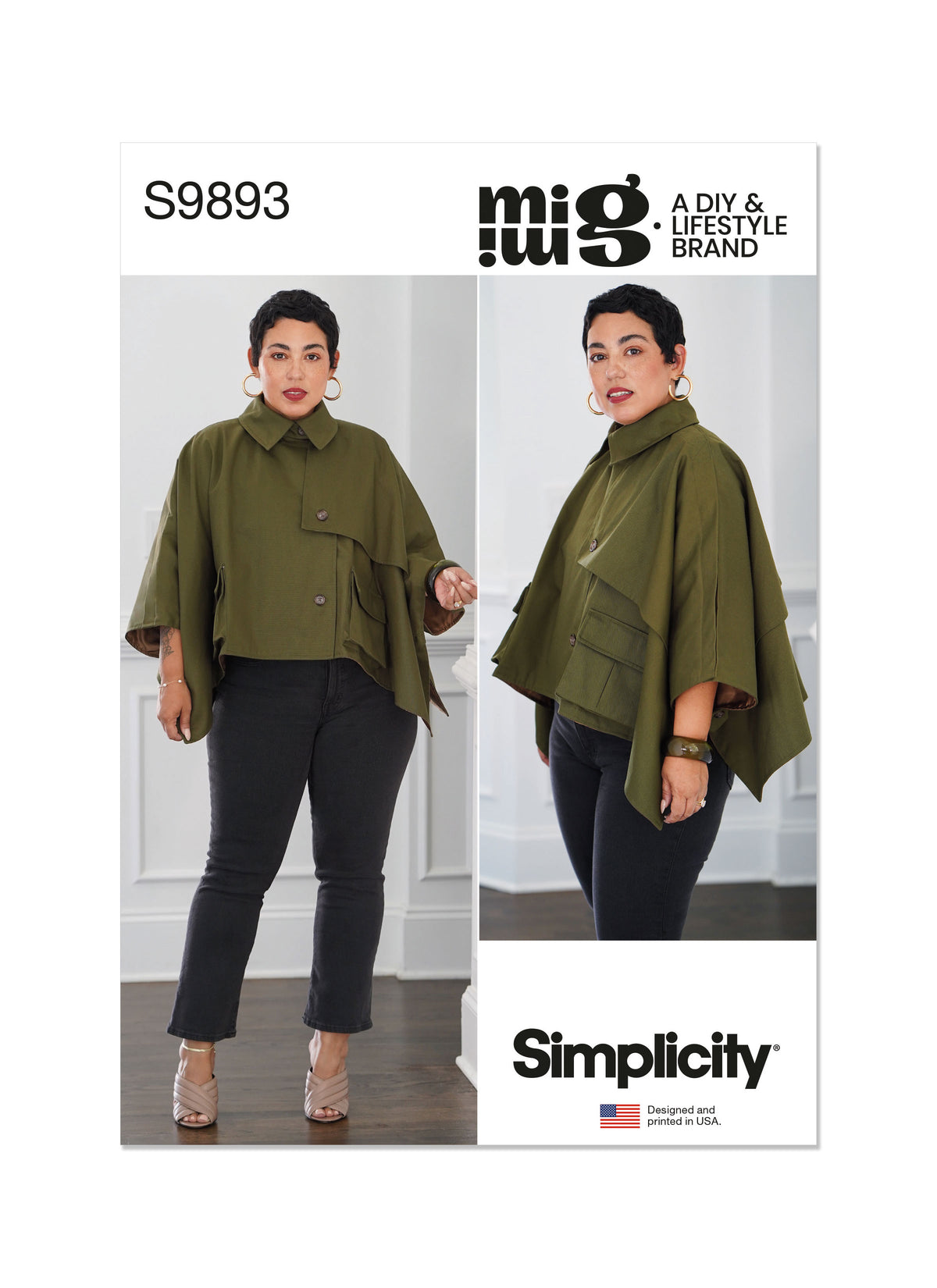 Simplicity sewing pattern S9893 envelope showing misses' jacket designs