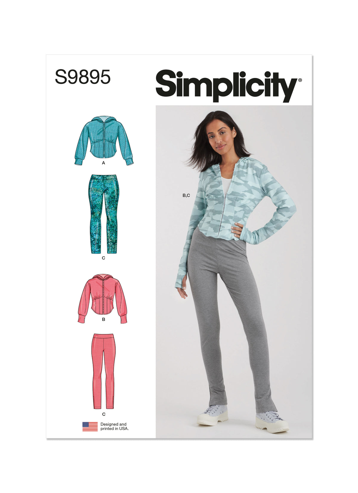 Simplicity sewing pattern S9895 envelope showing plus size casual wear designs