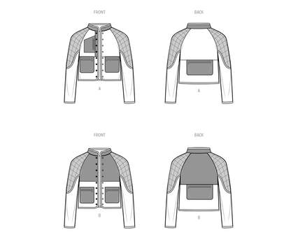 Simplicity sewing pattern S9896 envelope showing unisex jacket designs