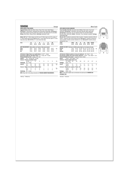 Simplicity sewing pattern S9896 envelope showing unisex jacket designs