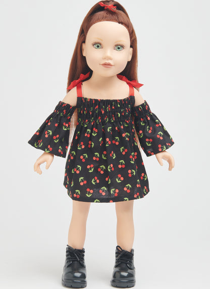 Simplicity sewing pattern S9904 envelope showing doll clothes designs