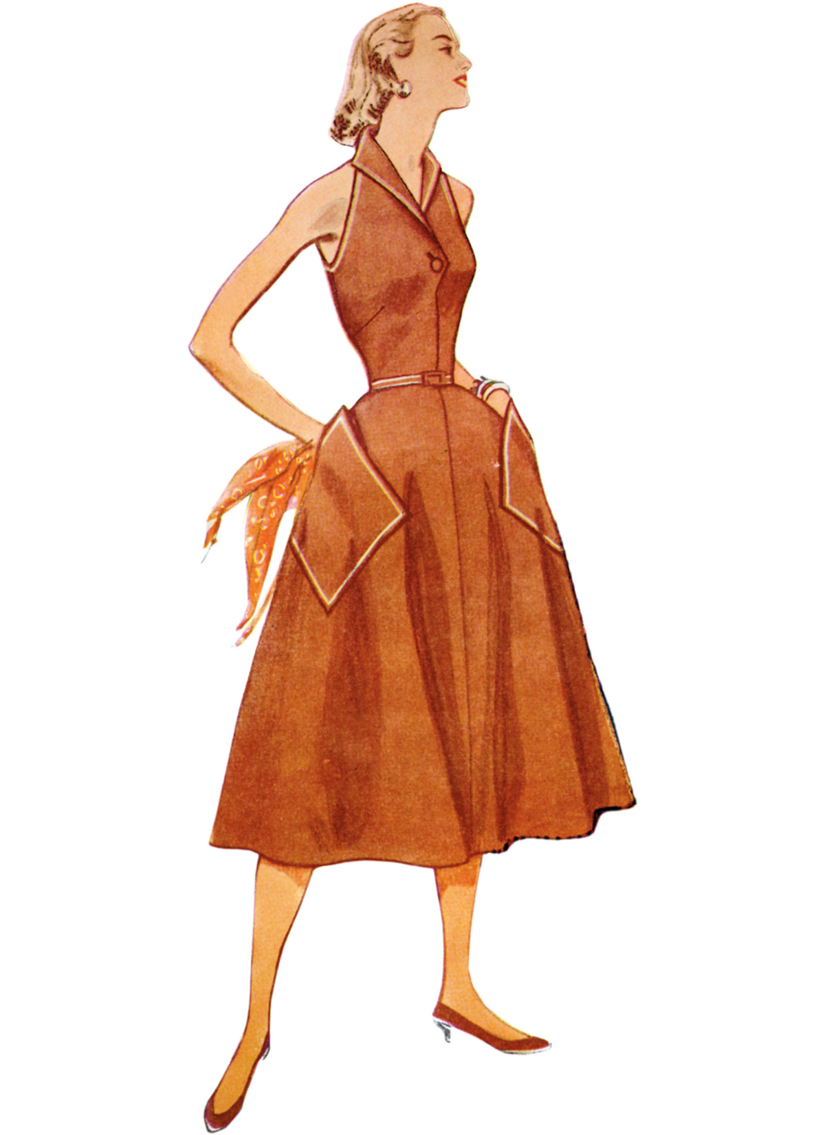 Simplicity sewing pattern S9913 envelope showing vintage 1950s dress designs