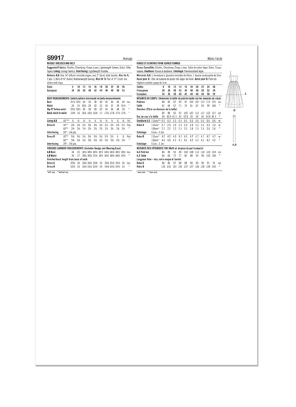 Simplicity sewing pattern S9917 envelope showing misses' square neck dress designs