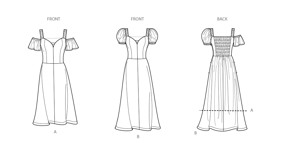 Simplicity sewing pattern S9918 envelope showing misses' sweetheart neck dress designs