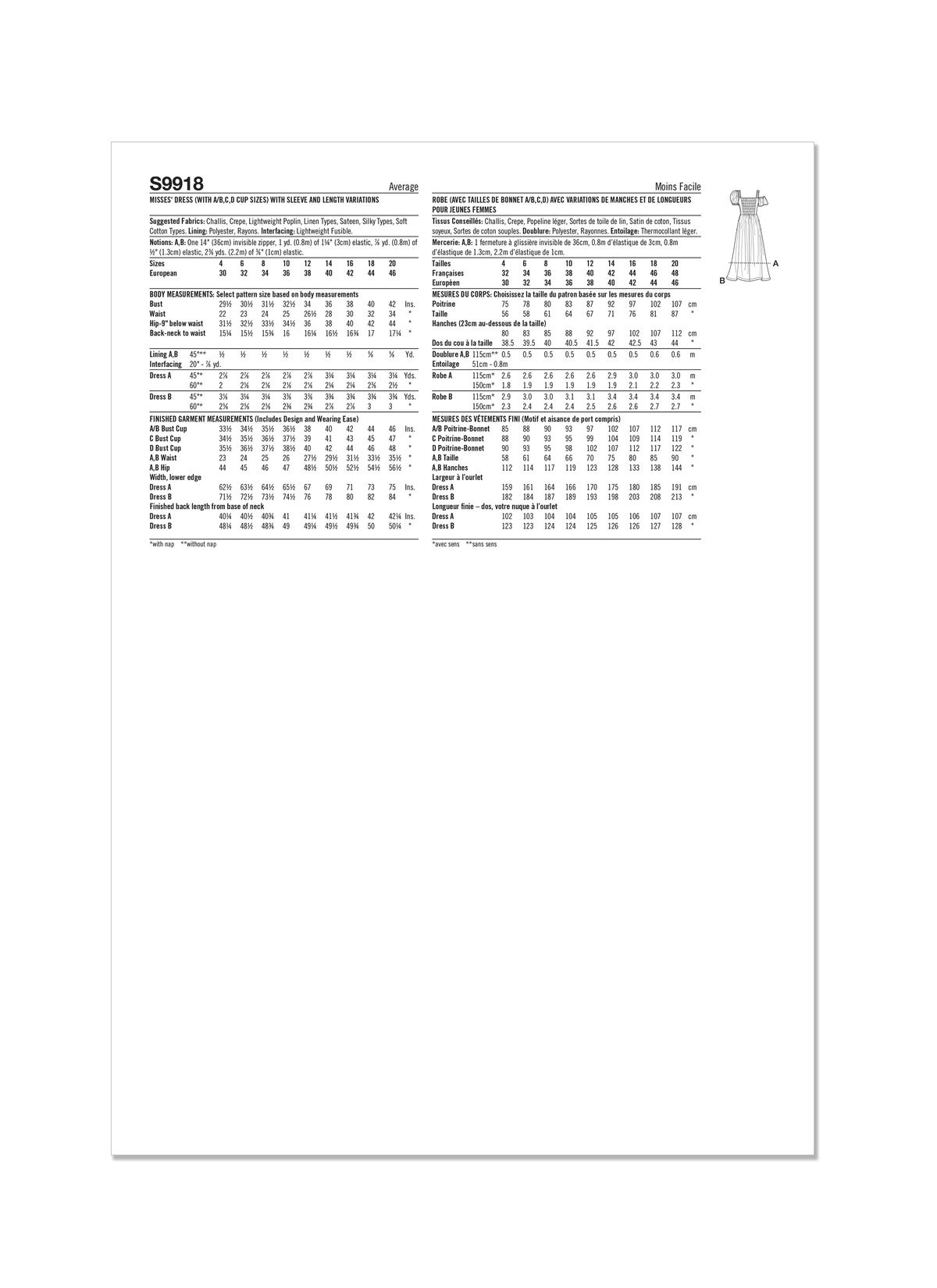 Simplicity sewing pattern S9918 envelope showing misses' sweetheart neck dress designs