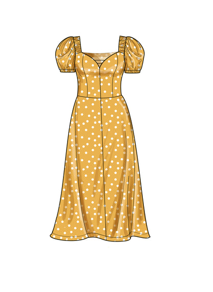 Simplicity sewing pattern S9919 envelope showing plus size sweetheart neck dress designs