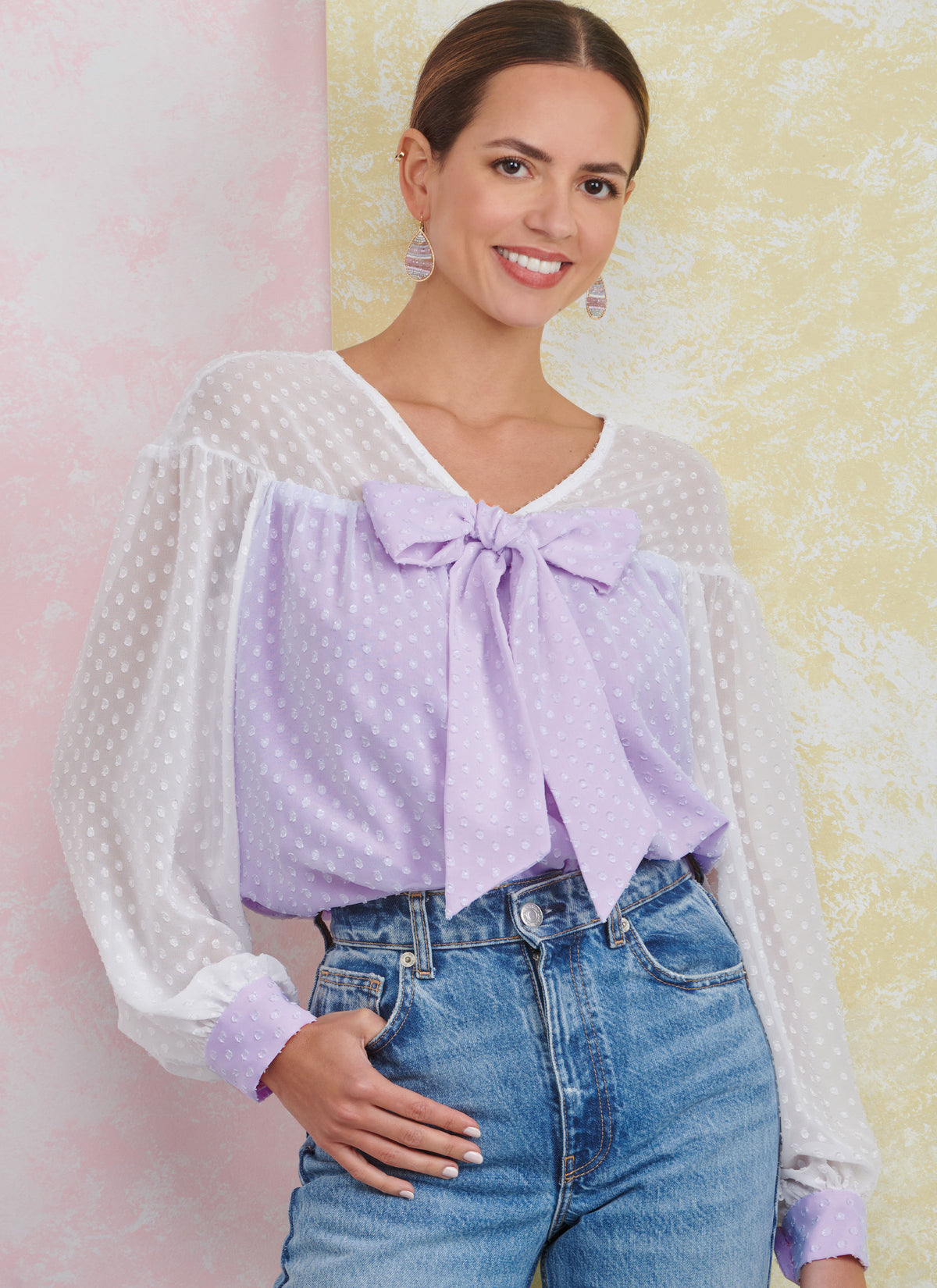 Simplicity sewing pattern S9921 envelope showing misses' puff sleeve top designs