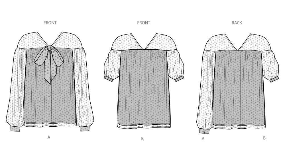 Simplicity sewing pattern S9921 envelope showing misses' puff sleeve top designs