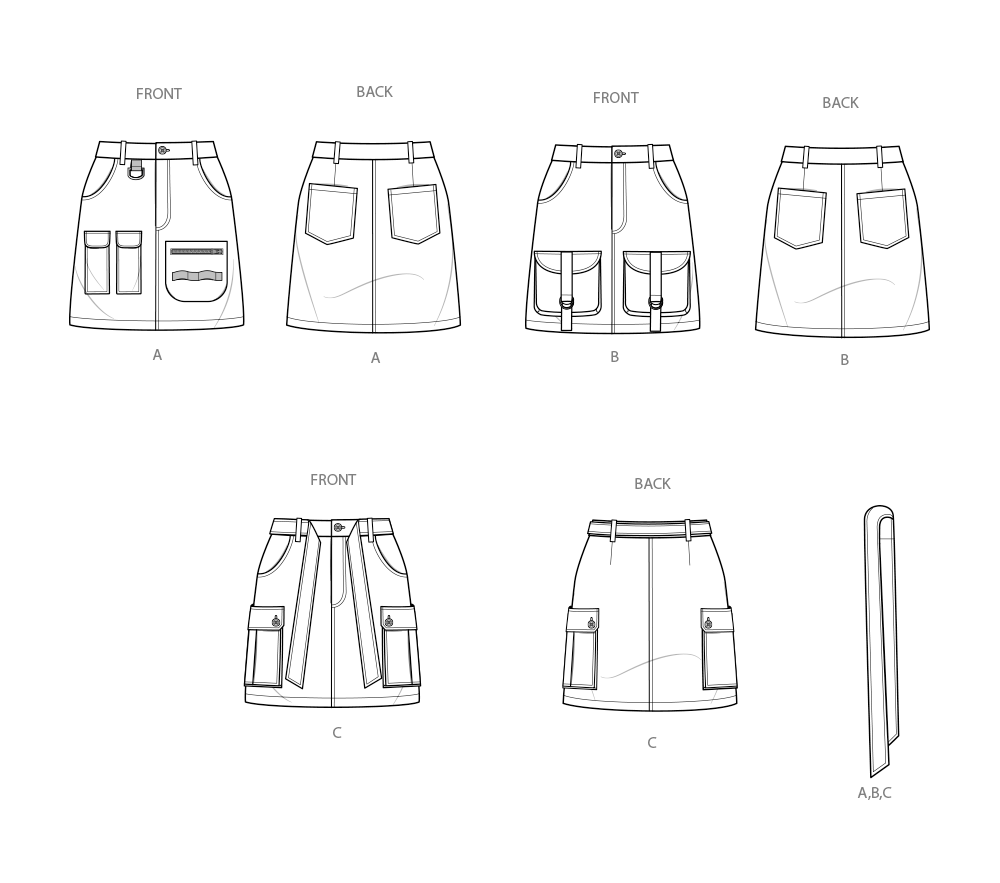 Simplicity S9924 sewing pattern envelope showing skirts and trousers