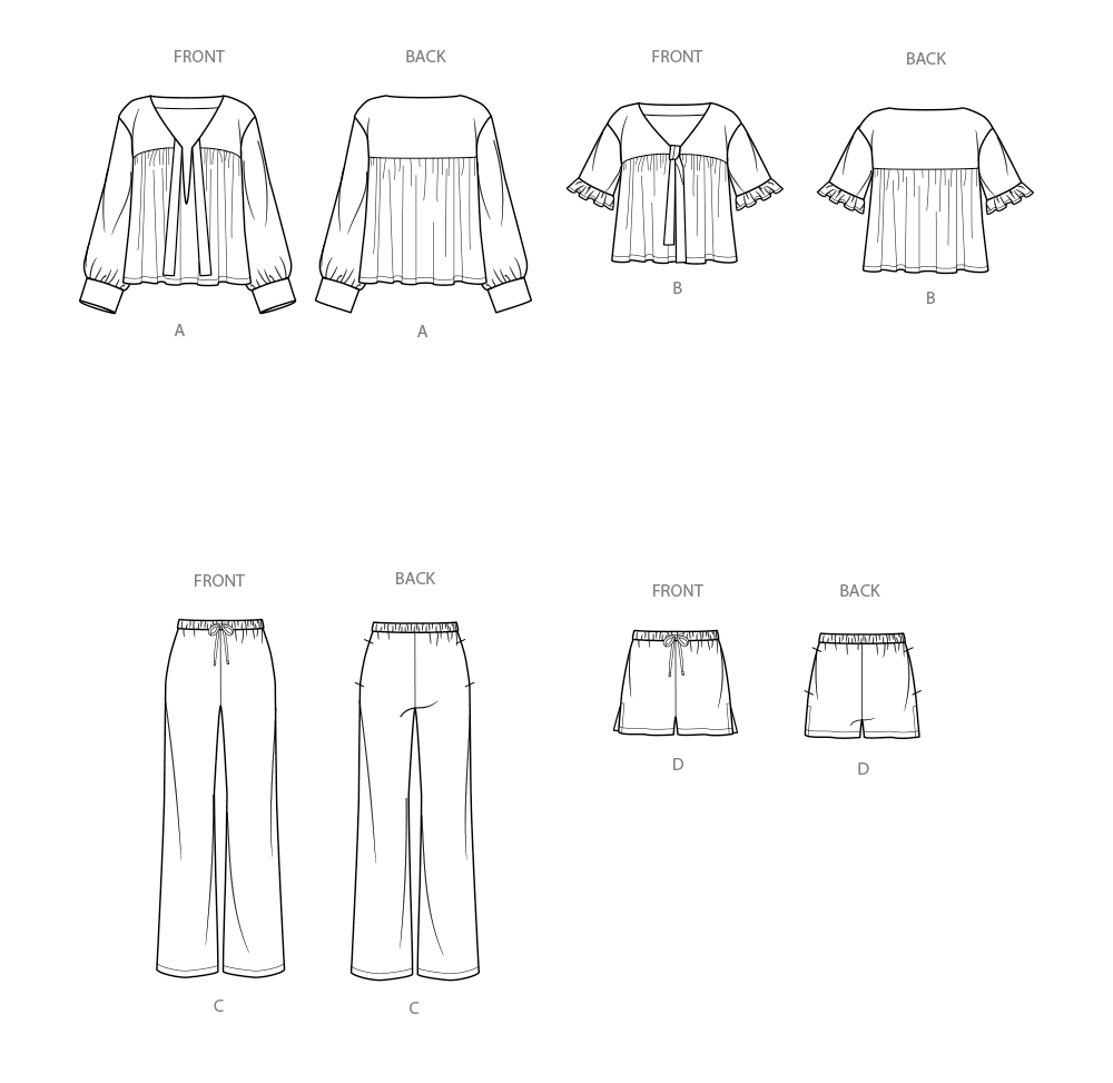 Simplicity S9928 sewing pattern envelope showing a loungewear set