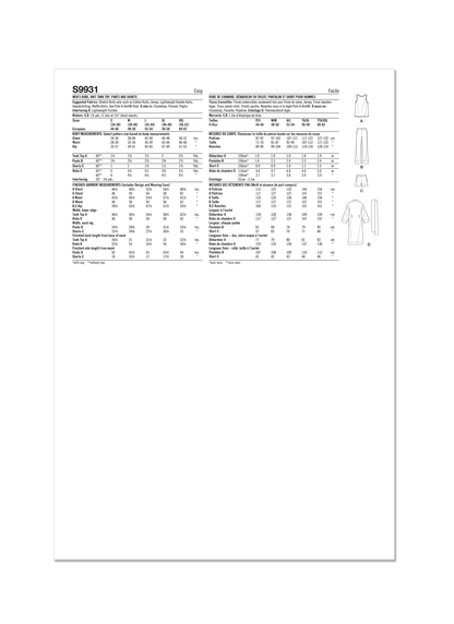 Simplicity S9931 sewing pattern envelope showing a men's lounge set