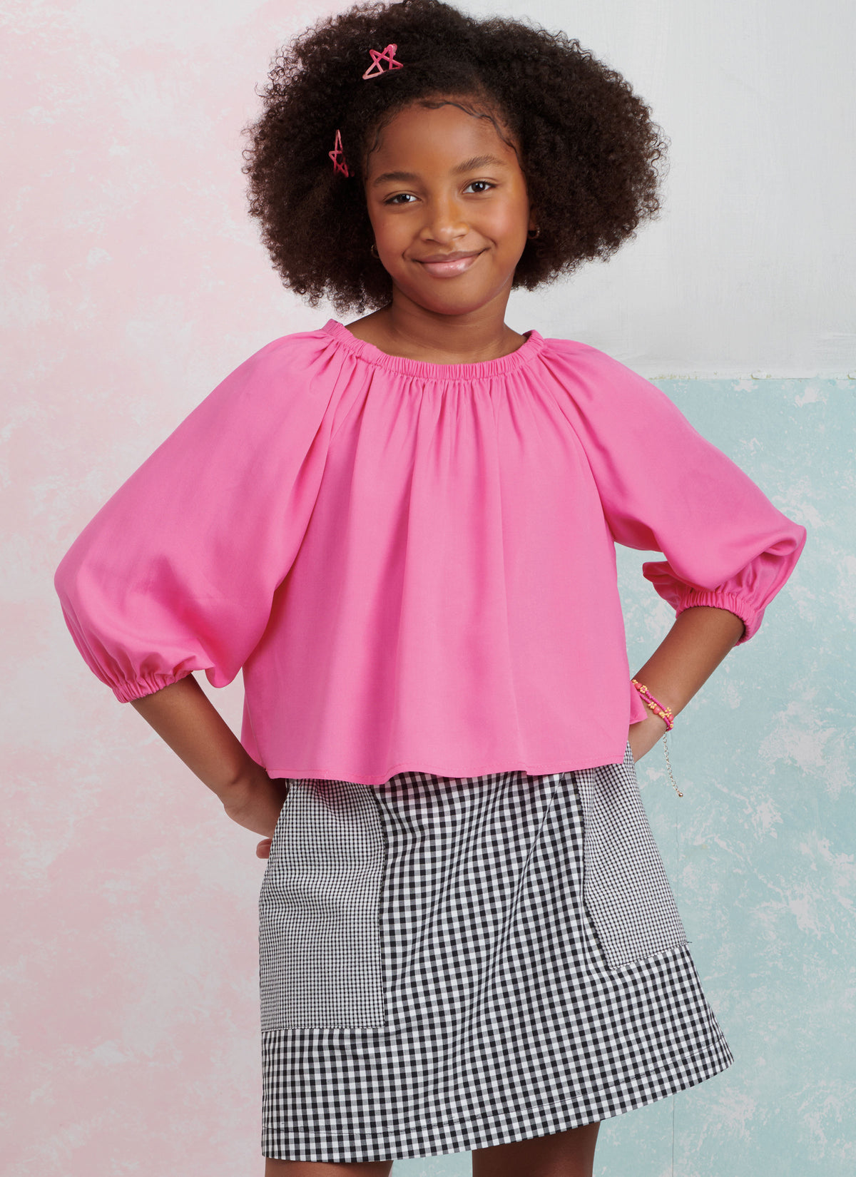 Simplicity S9934 sewing pattern envelope showing girls' casual wear