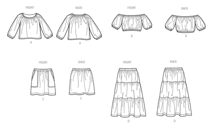 Simplicity S9934 sewing pattern envelope showing girls' casual wear