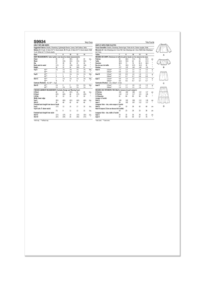 Simplicity S9934 sewing pattern envelope showing girls' casual wear