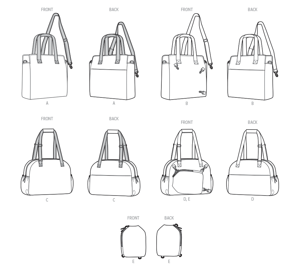 Simplicity S9935 sewing pattern envelope showing tote bags