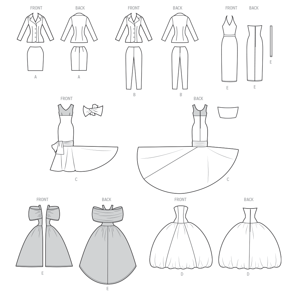 Simplicity S9939 sewing pattern envelope showing doll clothes