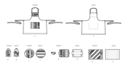 Simplicity S9942 sewing pattern envelope showing an apron and quilted kitchen accessories