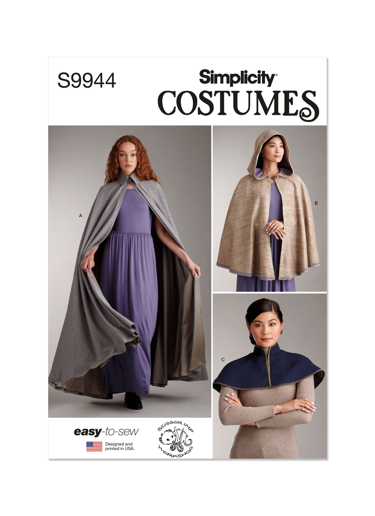 Simplicity S9944 sewing pattern envelope showing costumes
