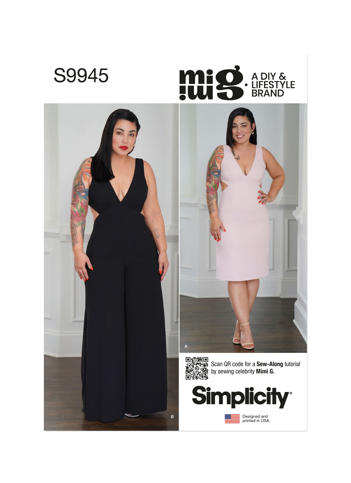 Simplicity S9945 sewing pattern envelope showing dresses